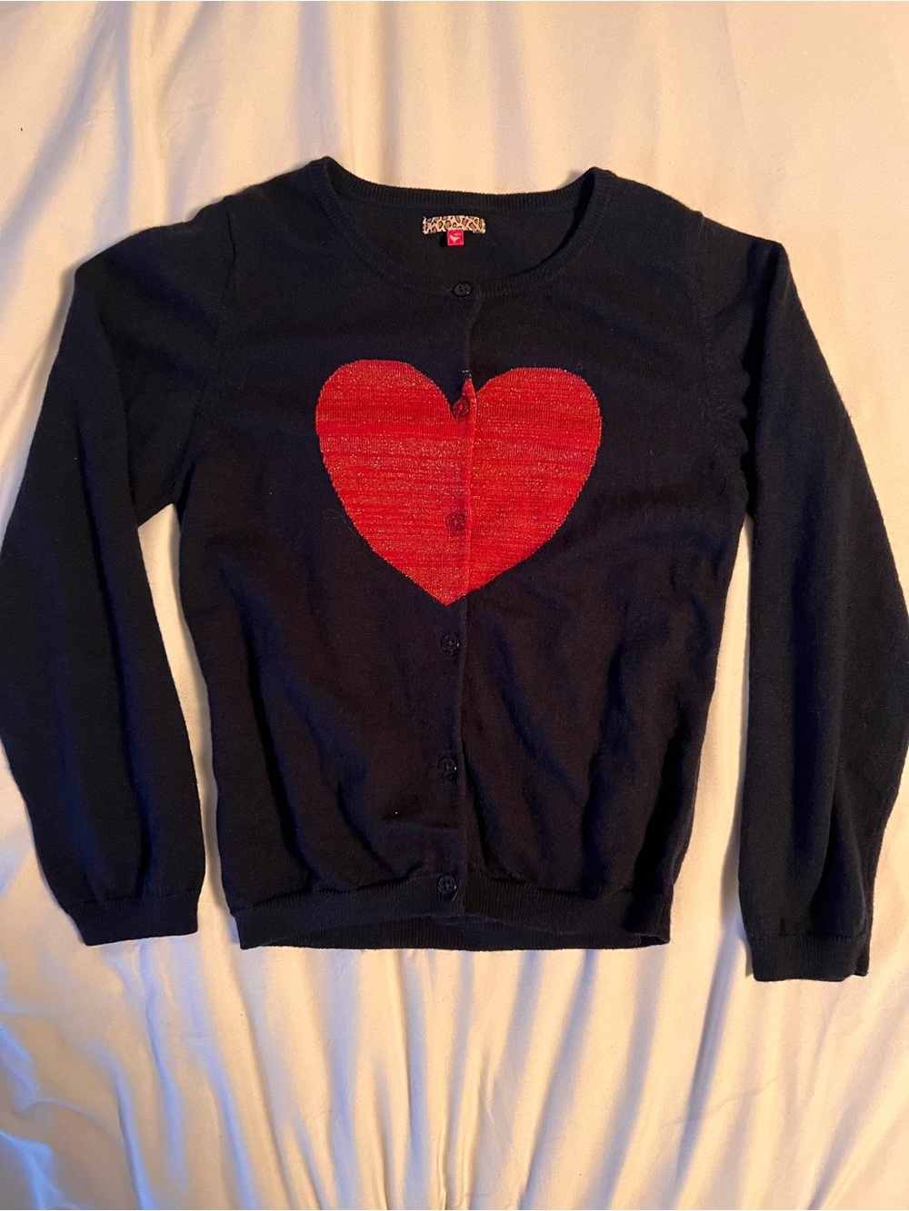 Pink Chicken Hearts Cardigan Sweater, size 10y